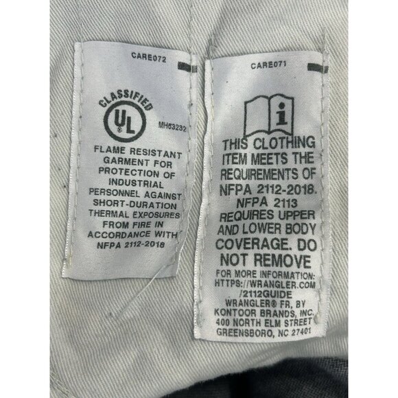 Wrangler 13 Original Flame Resistant Blue 100% Cotton Distressed Jeans (34X36) - Picture 4 of 13